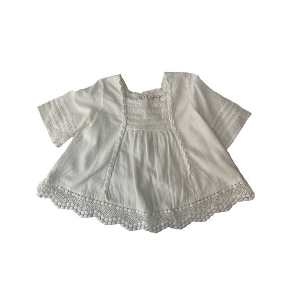 Jessica Simpson Girls' White Embroidered Short Sleeve Top Baby Size 12 Months - Picture 1 of 4